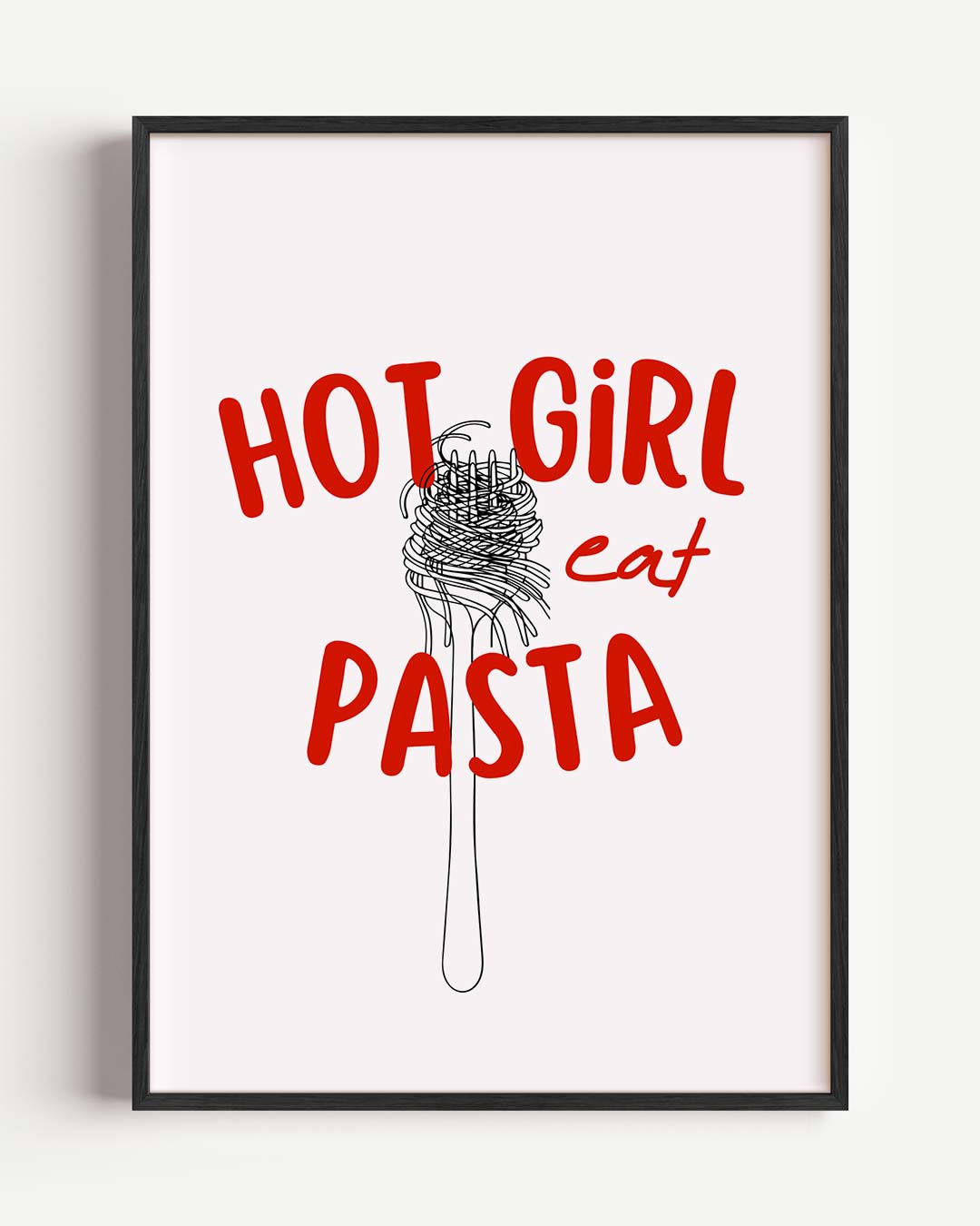 Hot Girl Pasta – keuken portret poster als wanddecoratie