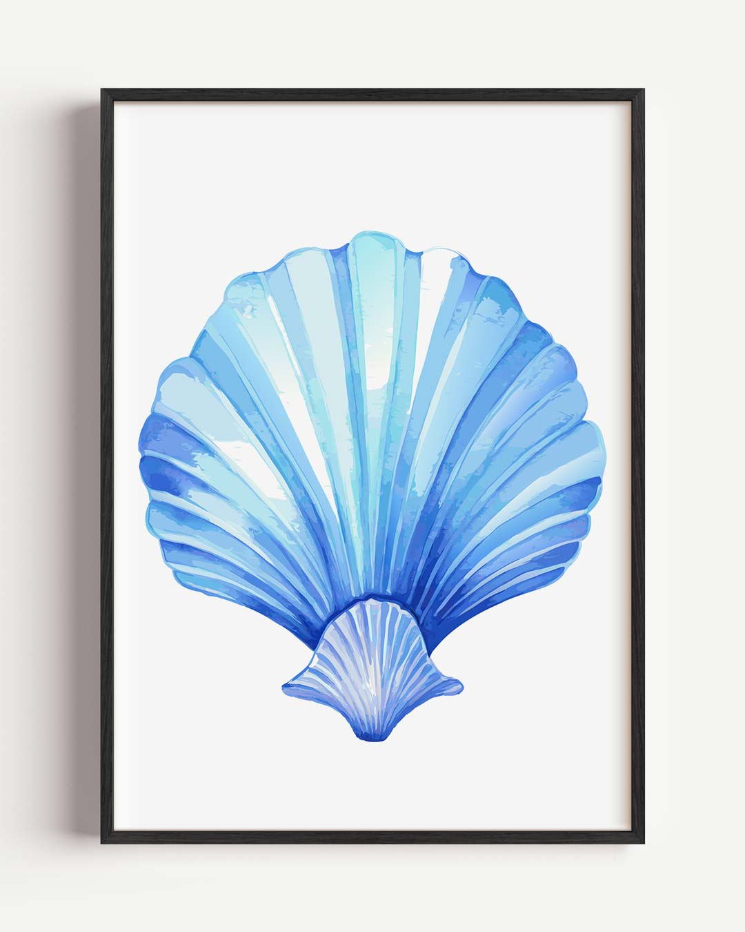 Blauwe Schelp Art Print – zomer portret poster als wanddecoratie