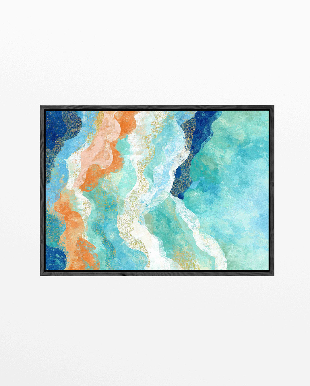 Golvende kleurencompositie – Golvende – liggend abstract kunstwerk