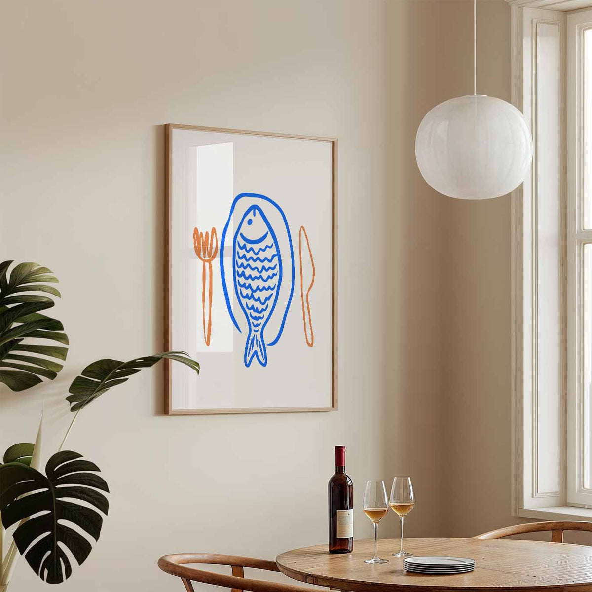 Stijlvolle Vis Eetkamerposter – staande keuken wanddecoratie van WallArtistic