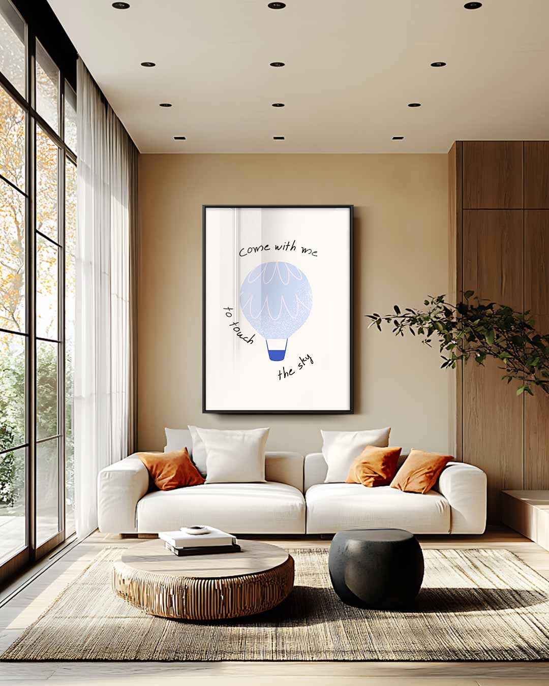 Dromen in Luchtballon – staand kunstwerk voor modern interieur