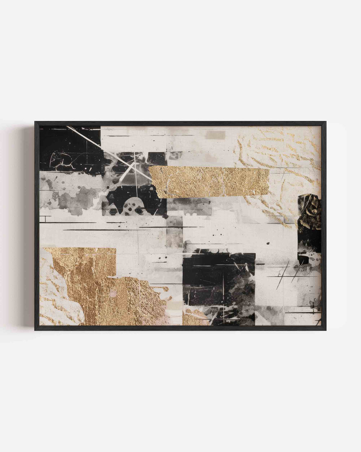 Abstracte vormen en goud – abstracte landscape poster als wanddecoratie
