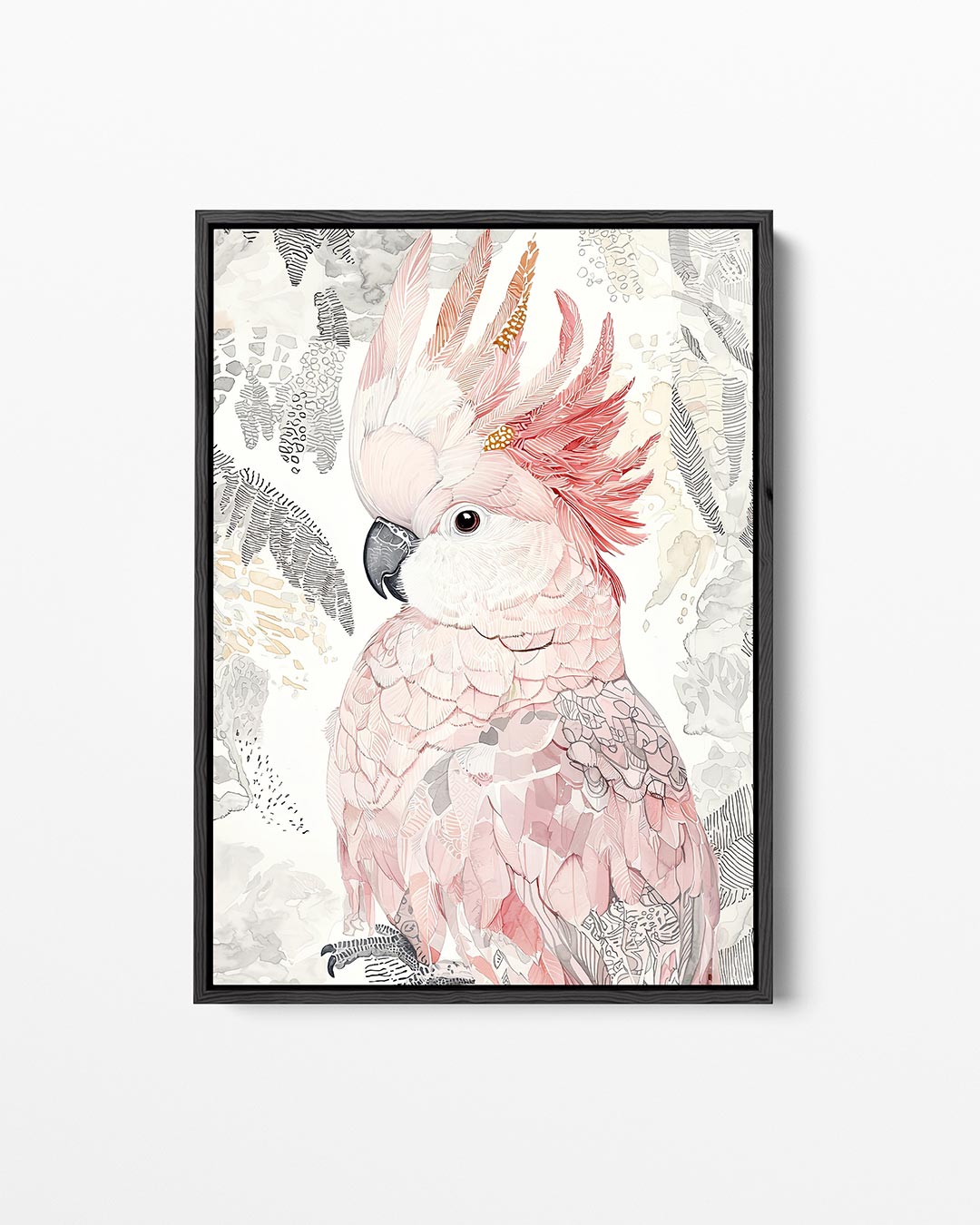 Gedetailleerde vogelillustratie – staand wanddecoratie kunstwerk