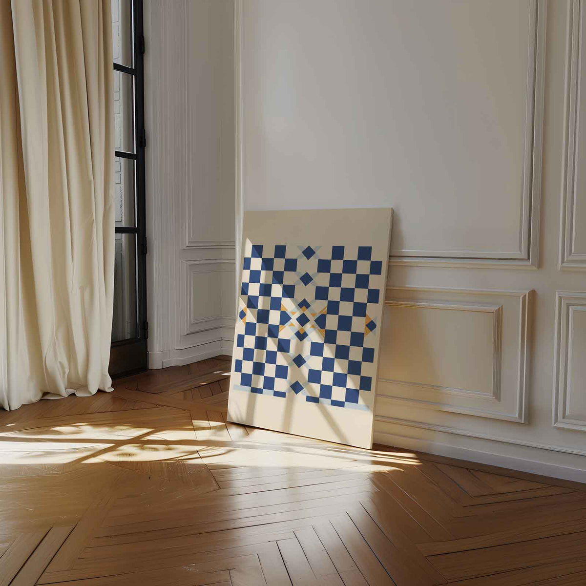 Geometrisch Schaduwspel – staand kunstwerk voor modern interieur