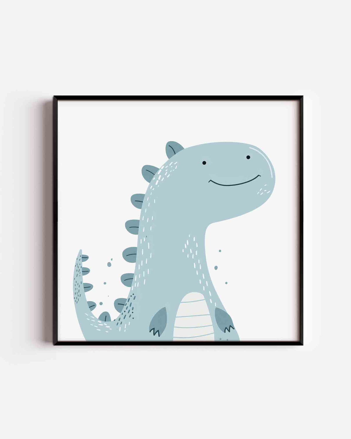 Blauwe dinosaurus – vierkante kinderposter als wanddecoratie