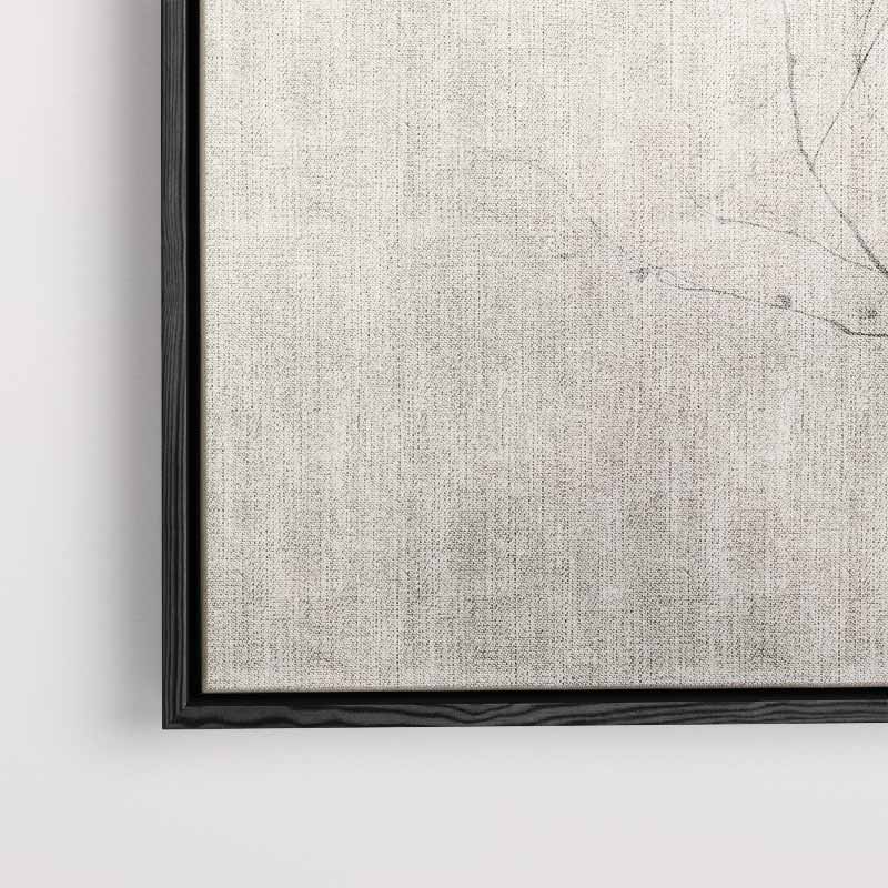 Minimalistische Natuur Schets – staand kunstwerk voor modern interieur
