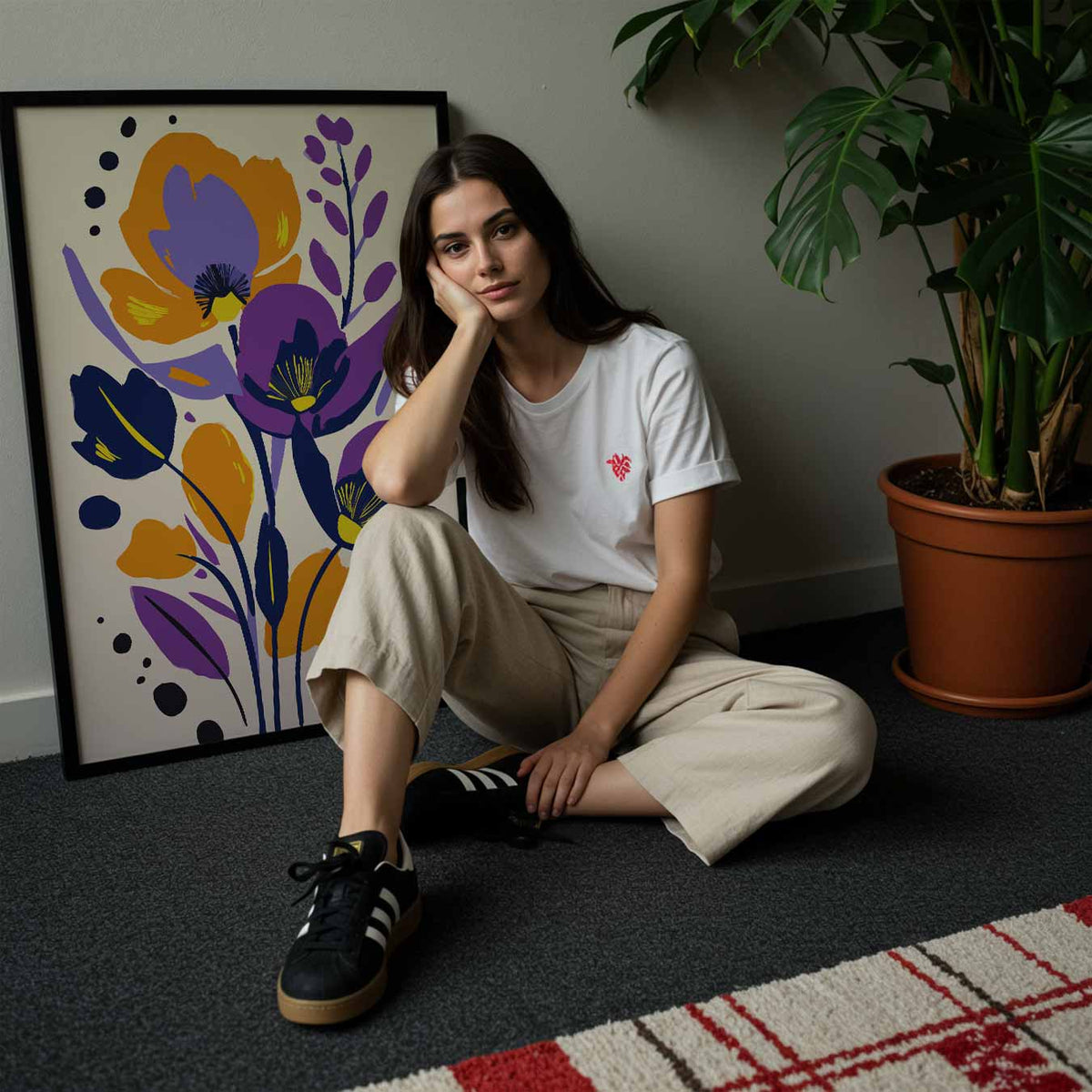 Bloemige Kunstposter – staande muurposter met bloemen