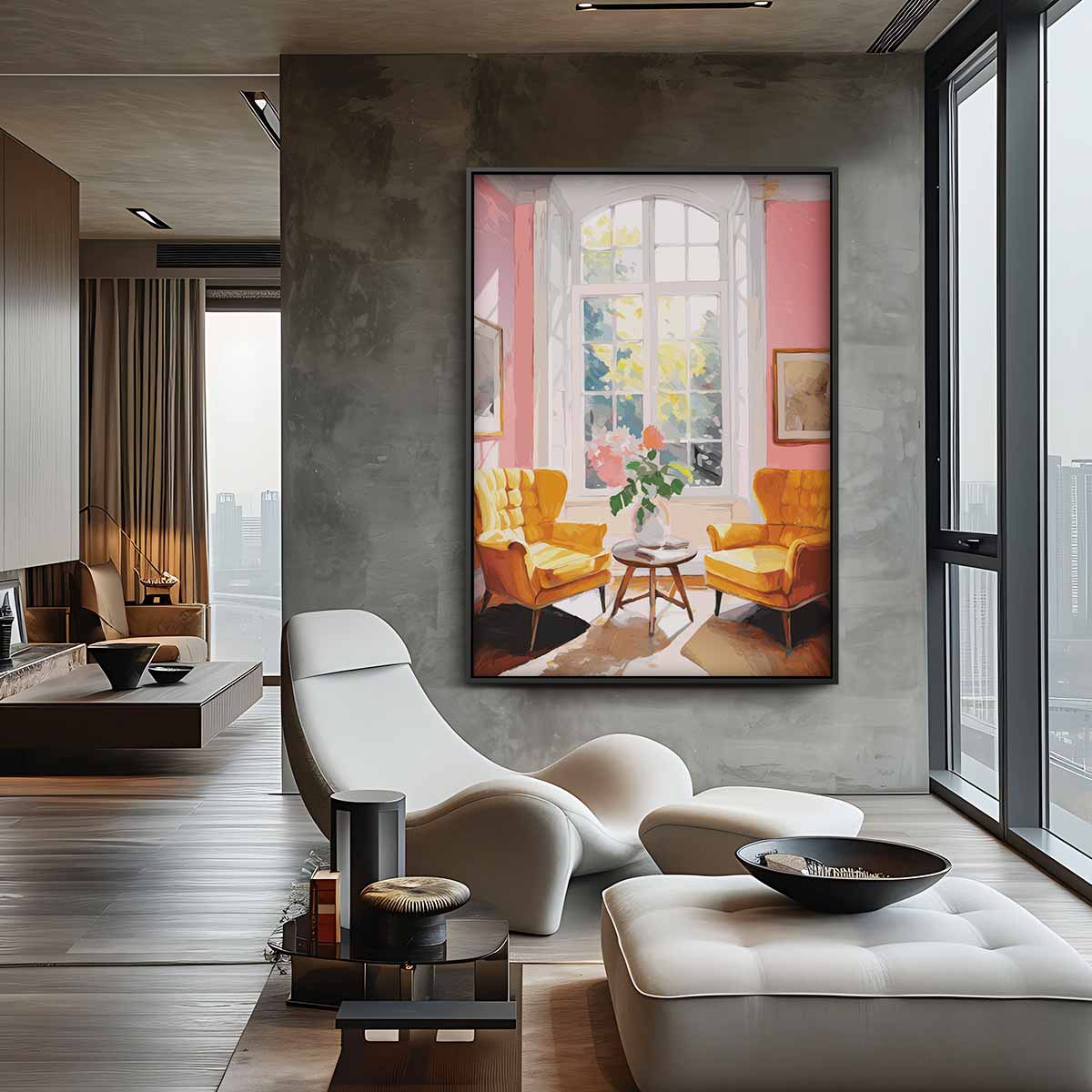 Zonnige Ochtend in de Salon – staande wandkunst voor woonkamer of interieur
