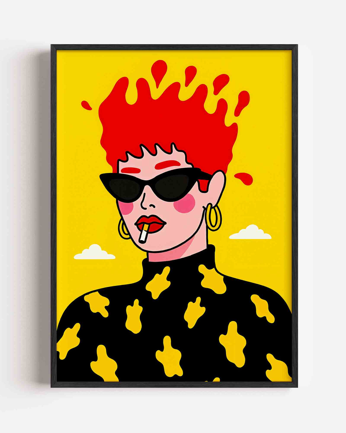 Vrouw met rode haren – Pop Art en Streetart portret poster als wanddecoratie