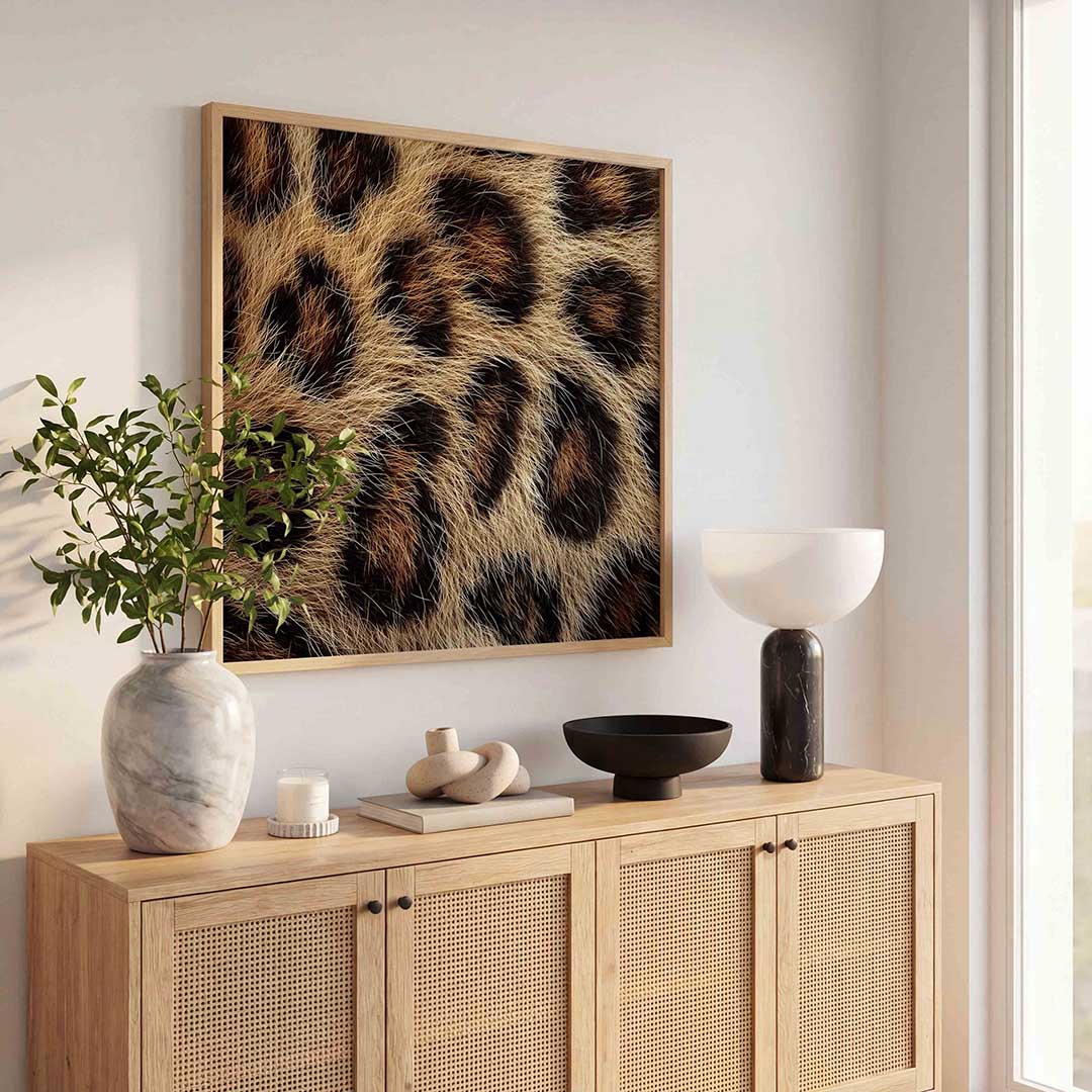 Luipaardprint – tropische wandkunst als vierkante poster
