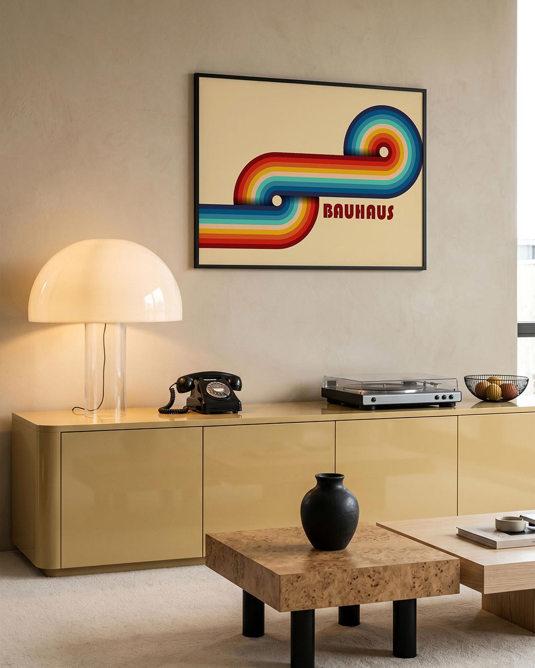 Kleurrijke lijnenspel – moderne Bauhaus wandkunst als poster