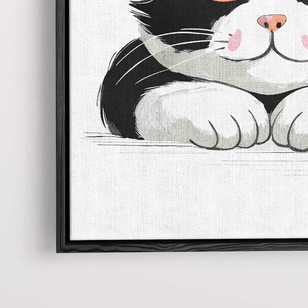Knappe Kat met Oranje Ogen – plexiglas wanddecoratie in portret formaat