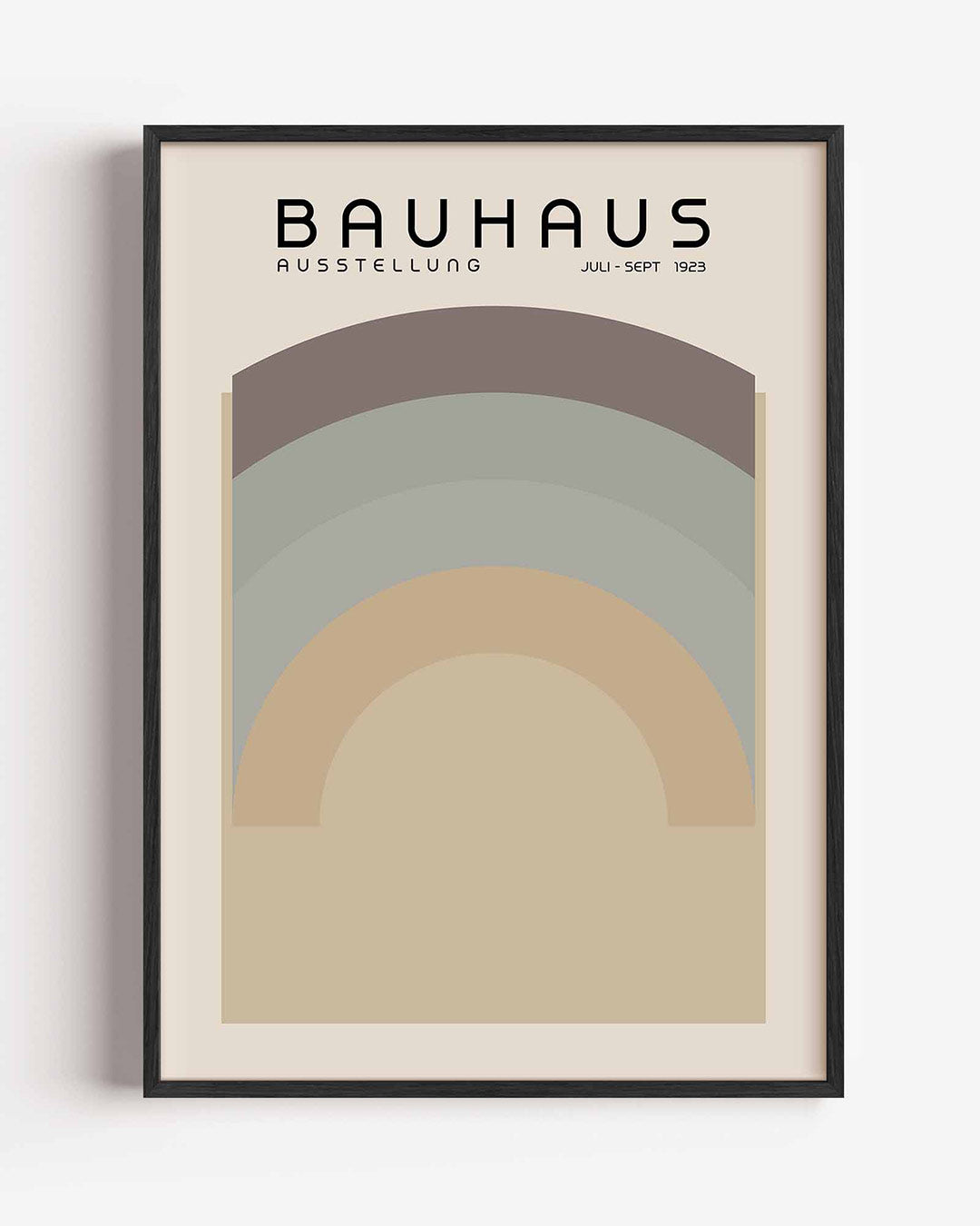 Kleurvlakken en bogen – staande Bauhaus poster als wanddecoratie