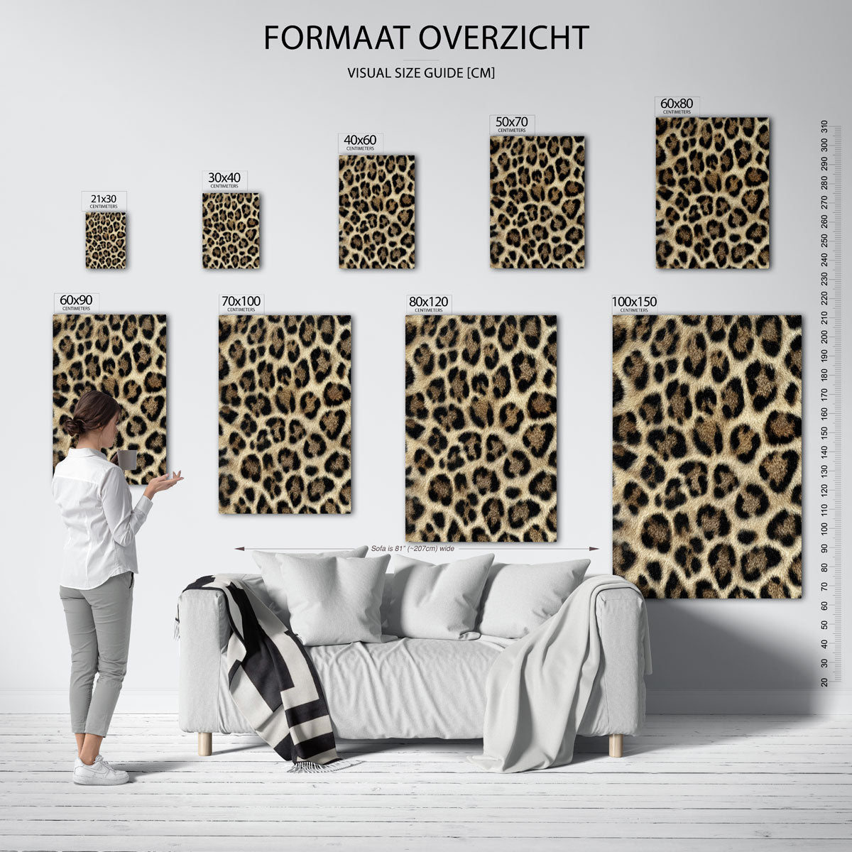 Luipaardprint – staande muurposter met safari thema
