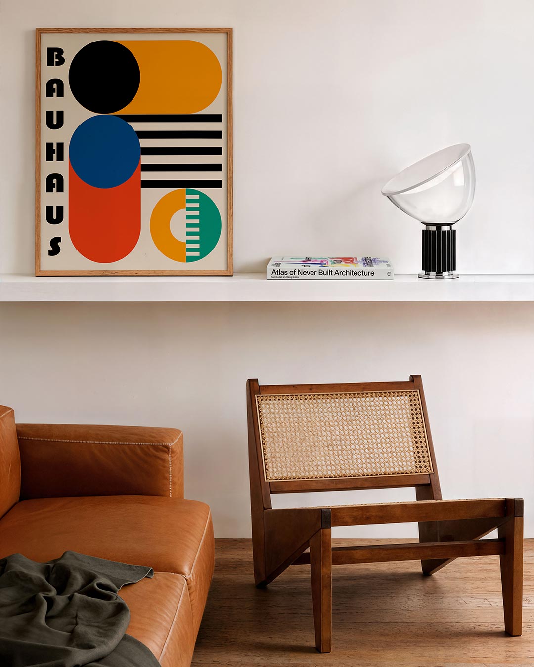 Vormen en kleurvlakken – staande Bauhaus poster voor aan de muur
