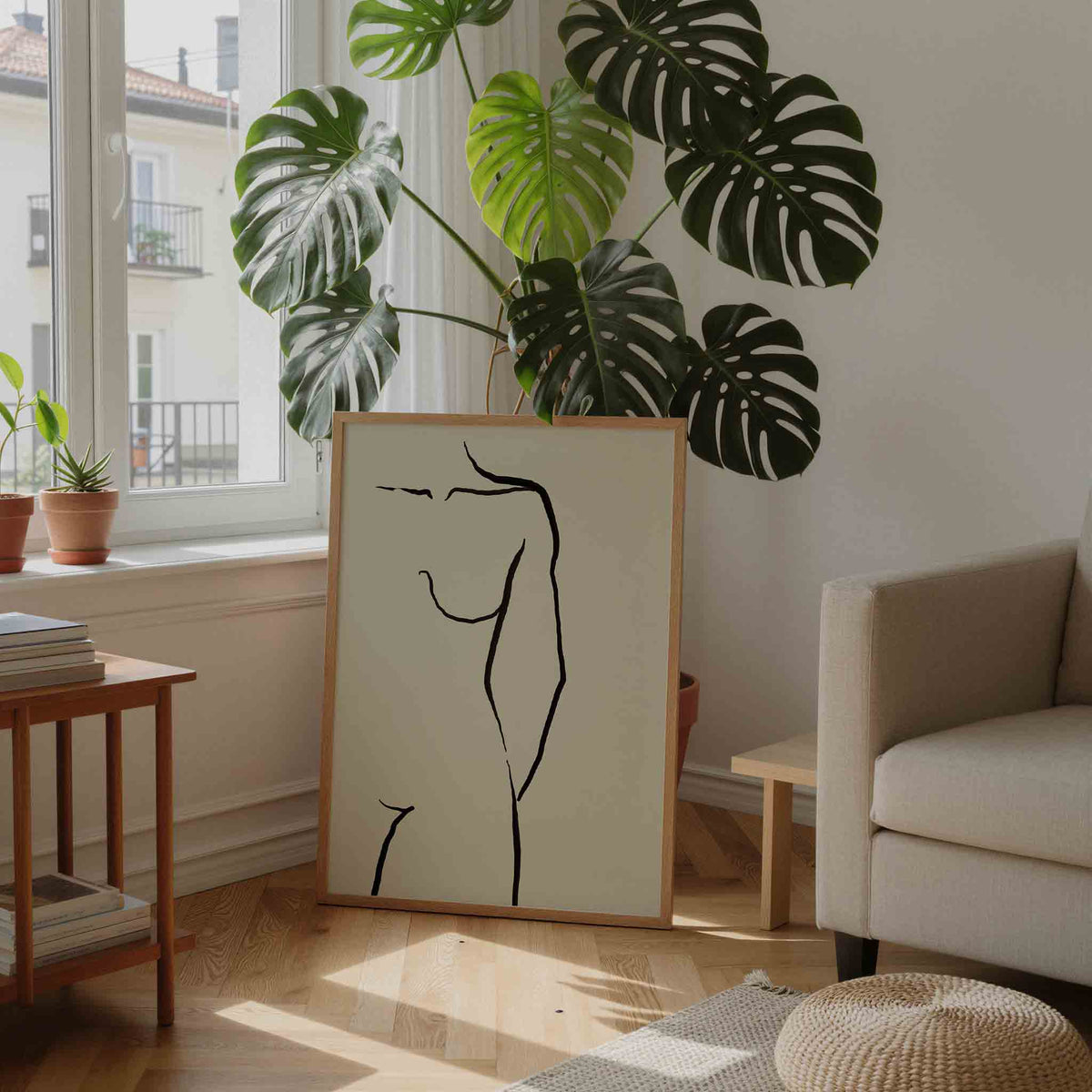 Minimalistische figuur – moderne illustratie als portret poster