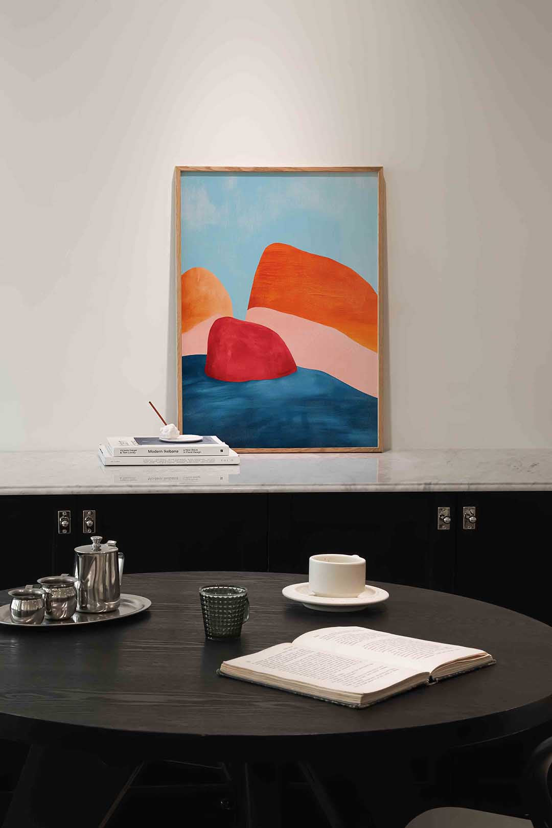 Abstracte vormen – moderne poster in staand formaat