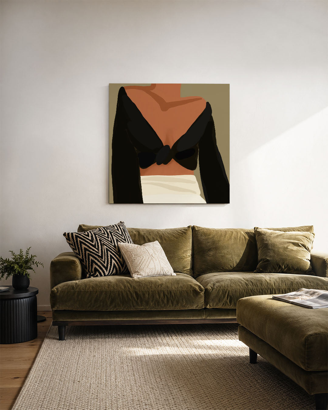 Stijlvolle vormen kunstwerk – derde productweergave – dit kunstwerk toont een compositie van vloeiende lijnen en