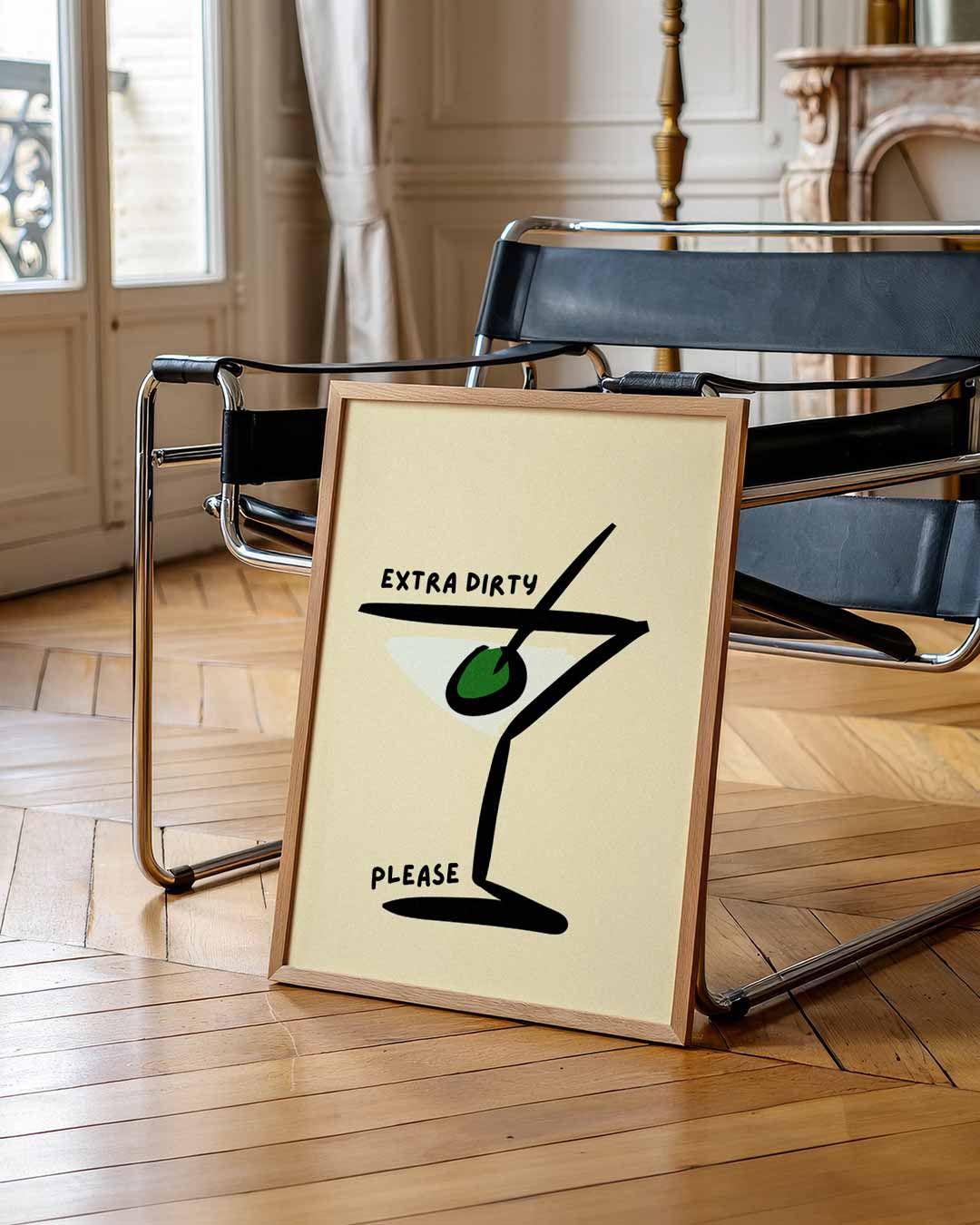 Extra Dirty Martini – zomerse wandkunst als portret poster