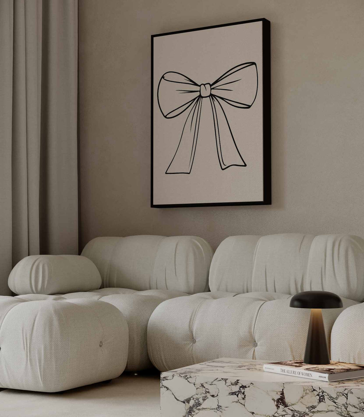 Elegante Strik Illustratie – staande wandkunst voor woonkamer of interieur