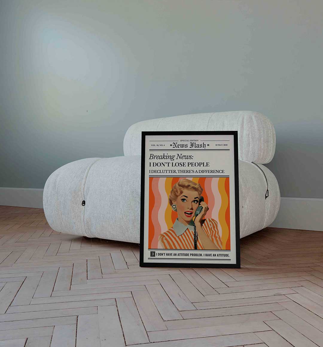 Vrouw met telefoon – Pop Art wandkunst als portret poster