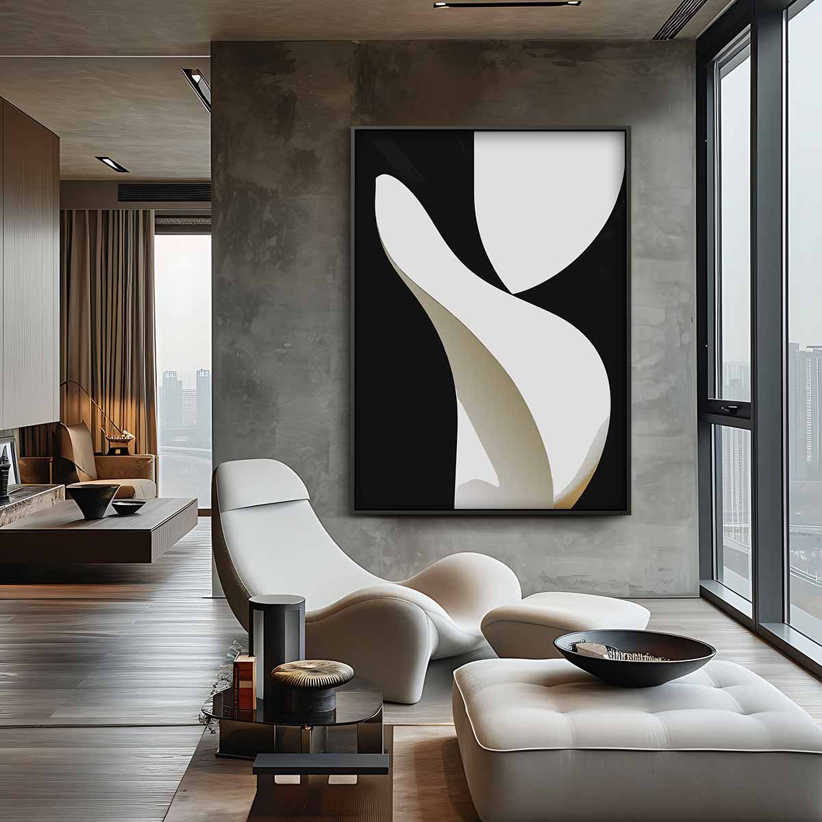 Minimalistische Abstracte Vormen – canvas wanddecoratie in portret formaat