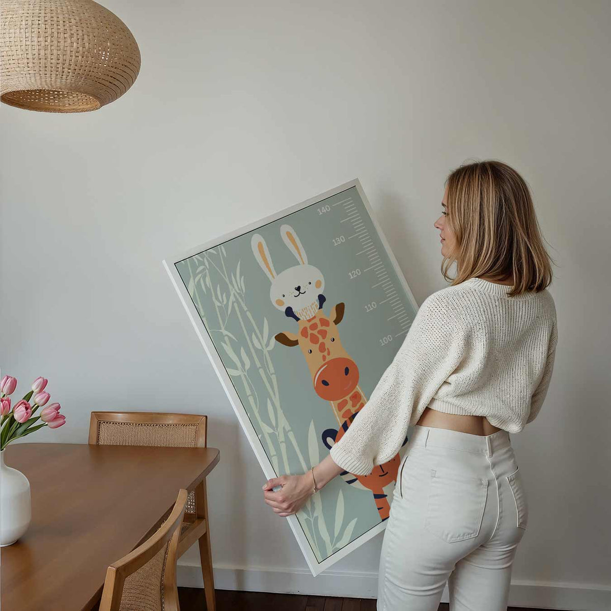 Dierenmeting Groeiposter – kids poster als vrolijke staande wanddecoratie