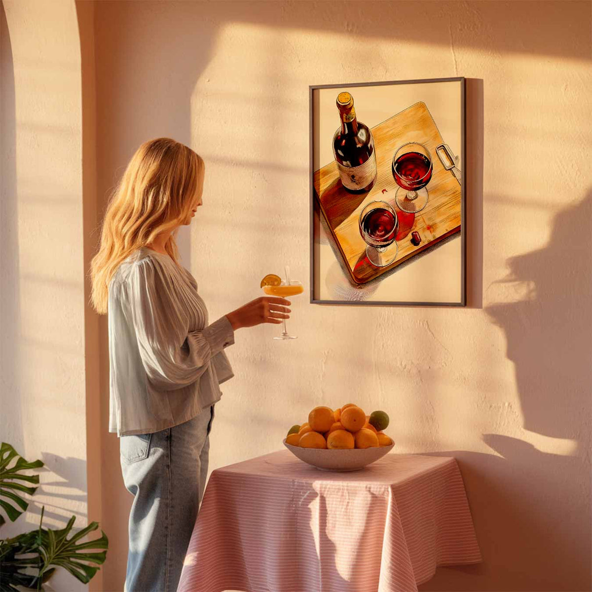 Stijlvolle Wijnavond – keuken poster als sfeervolle staande wanddecoratie