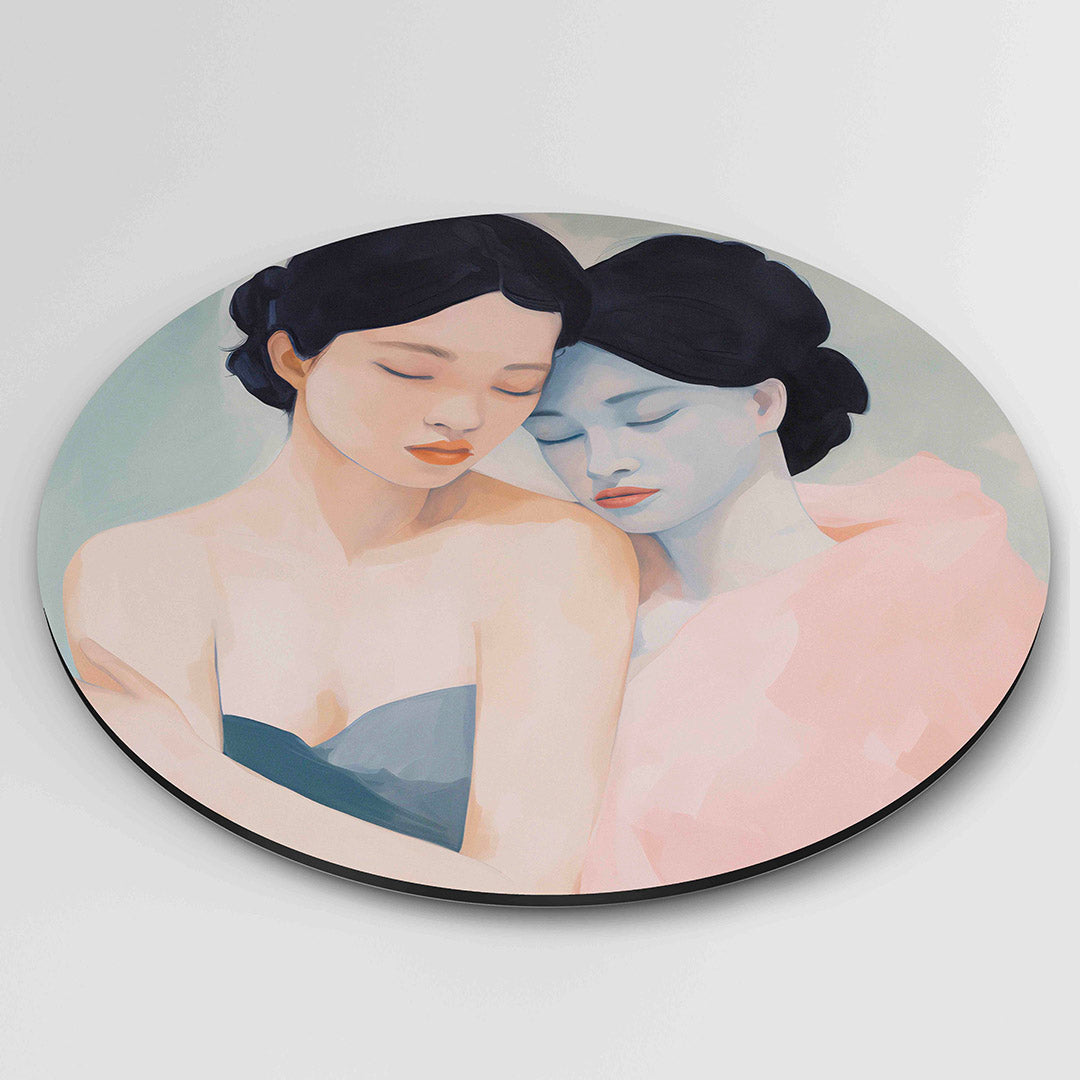 Twee figuren – portret wandkunst als muurcirkel van WallArtistic