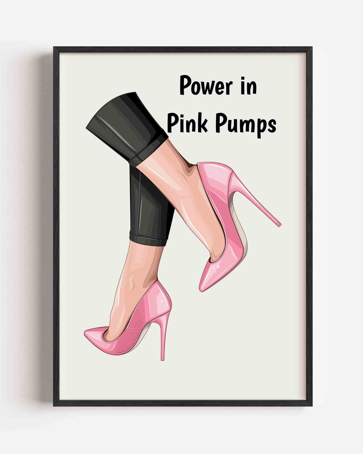 Roze pumps – Pop Art portret poster als wanddecoratie