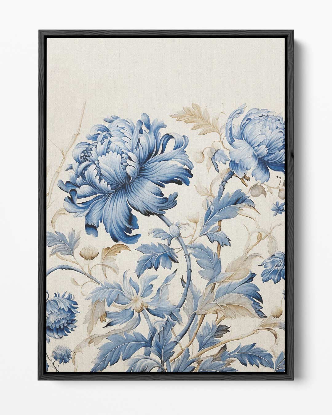 Blauwe Bloemendroom – portret kunstwerk als wanddecoratie