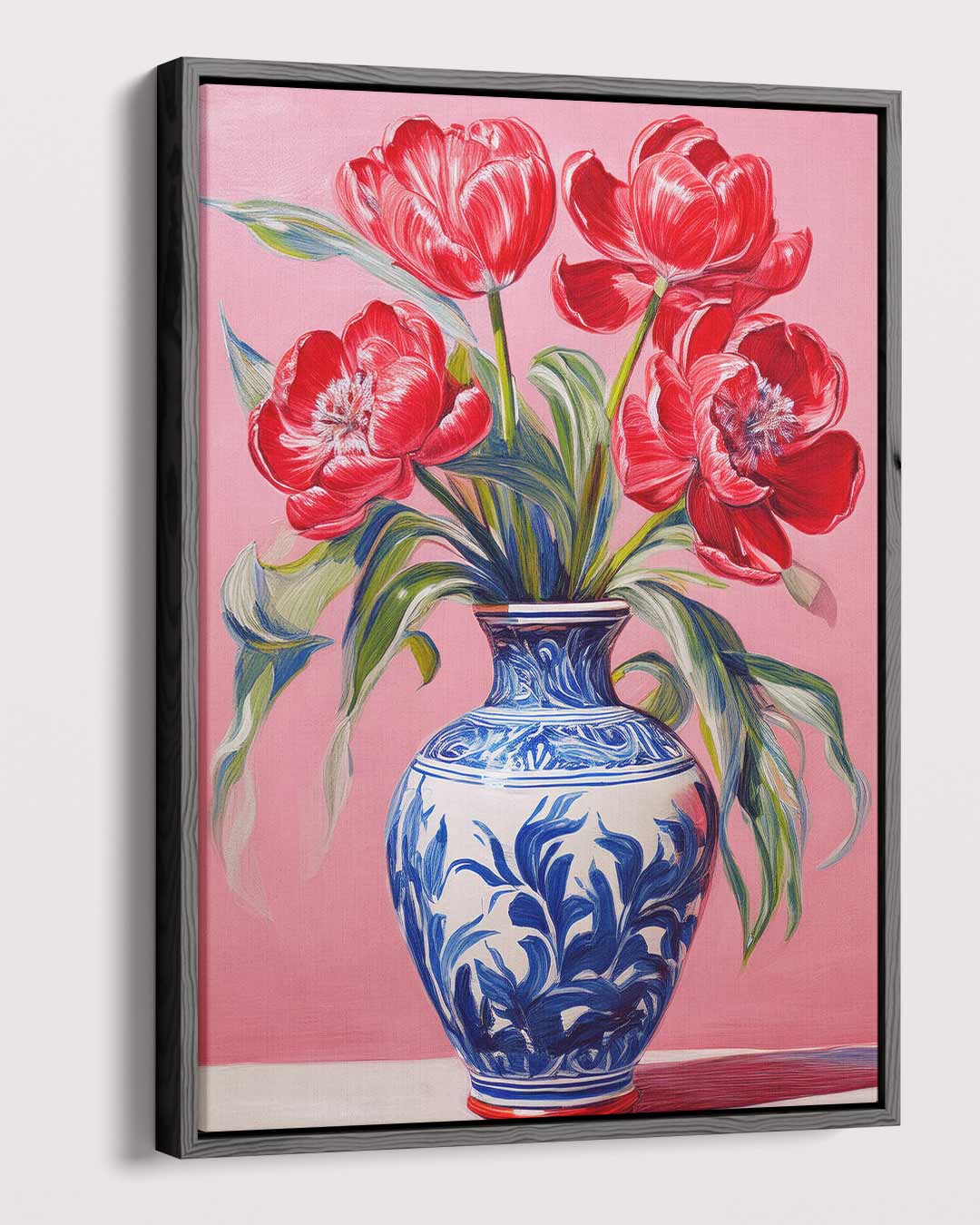 Levende Tulpen in Vaas – dibond kunstwerk als wanddecoratie
