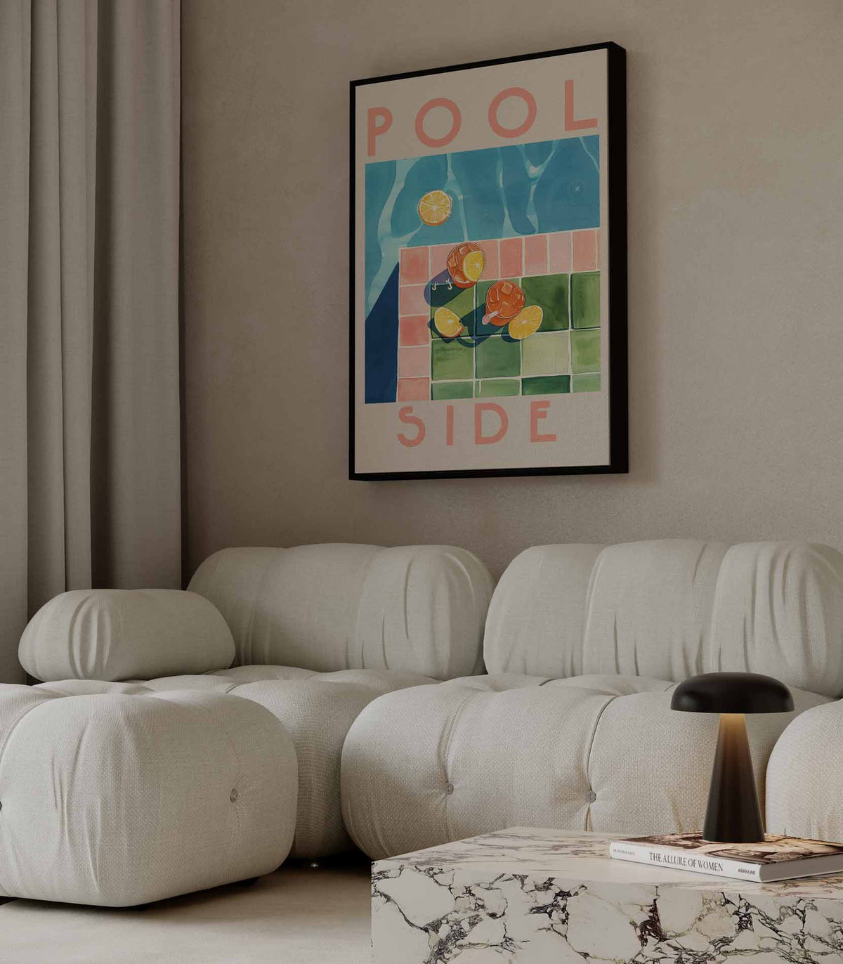 Poolside Dream – staande wandkunst voor woonkamer of interieur