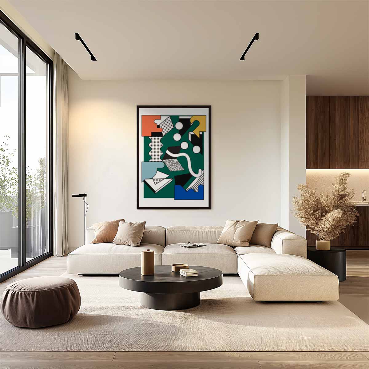 Kleurrijk Labyrint – plexiglas wanddecoratie in portret formaat