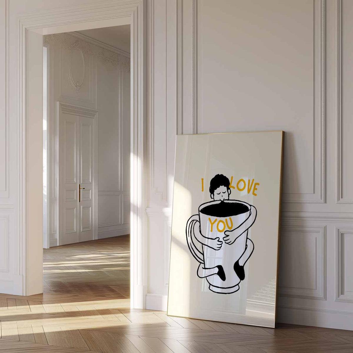 Knuffelige Koffieposter – zomer poster als frisse staande wanddecoratie