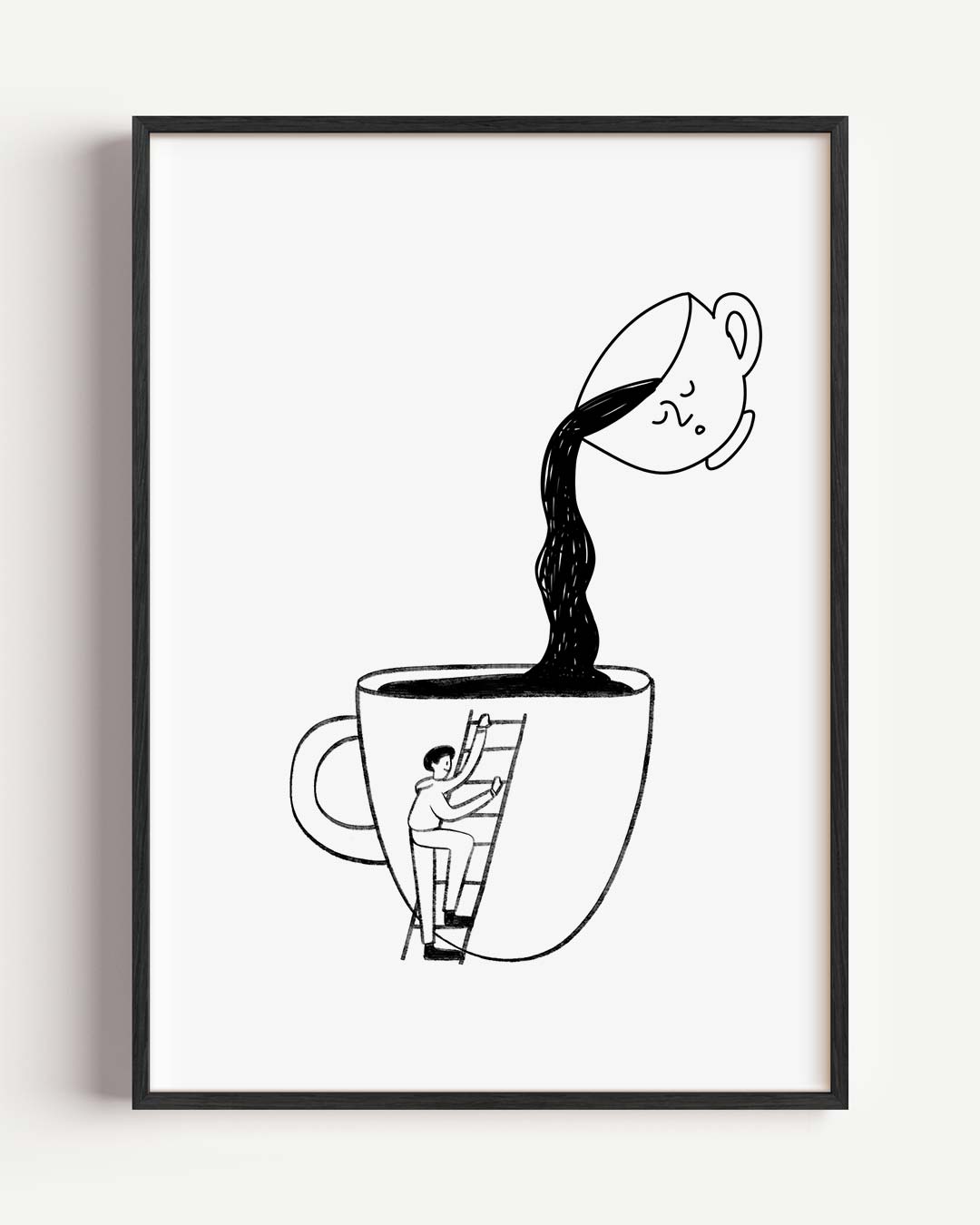 Koffie Avontuur Illustratie – zomer portret poster als wanddecoratie