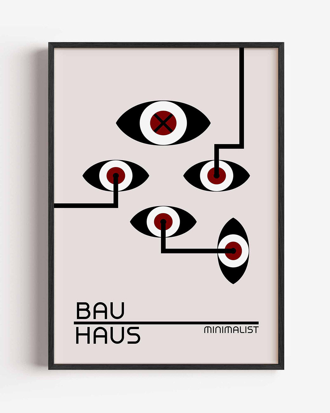 Oogvormen en lijnen – staande Bauhaus poster als wanddecoratie