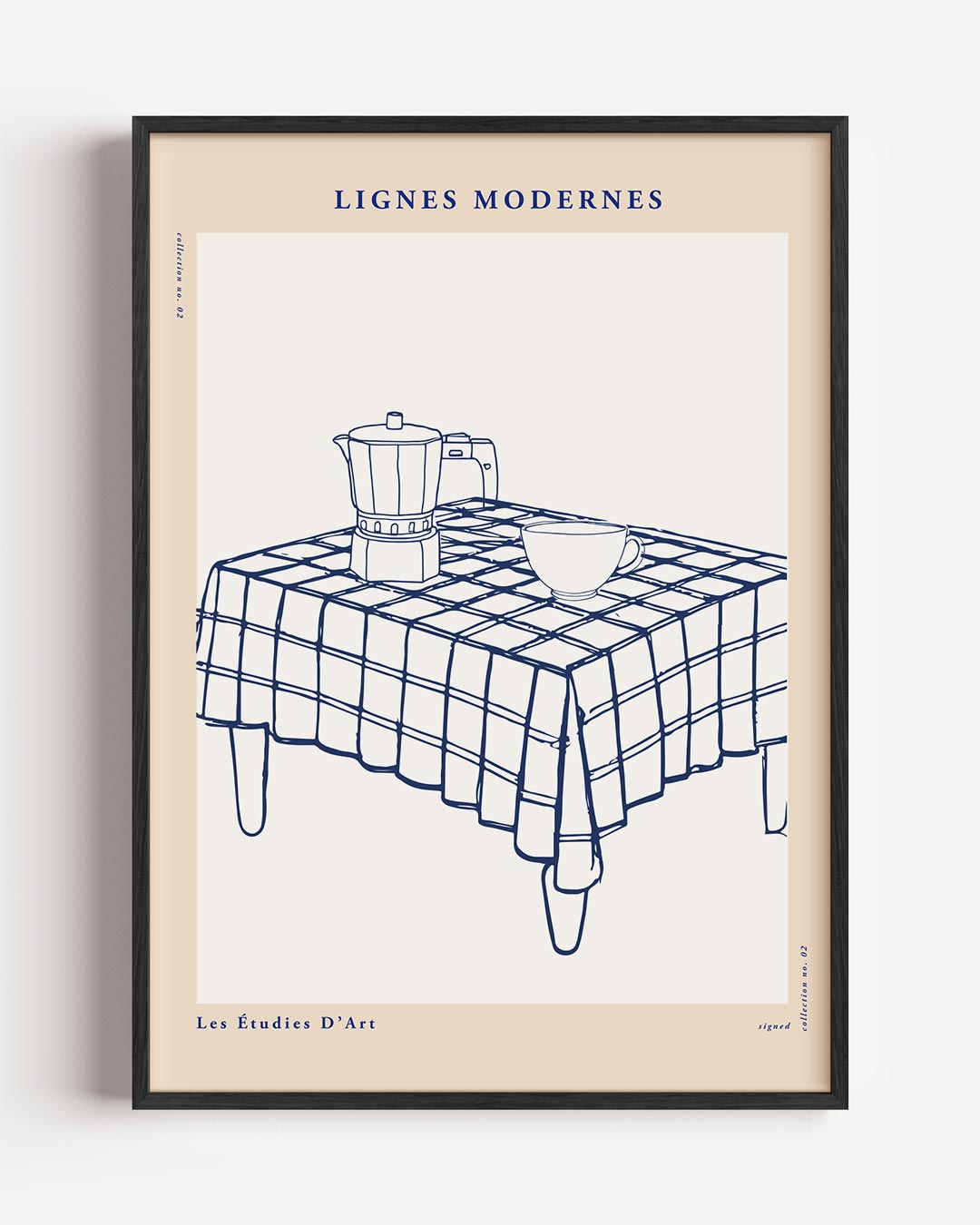 Moderne Lijnen Keukentafel – keuken portret poster als wanddecoratie