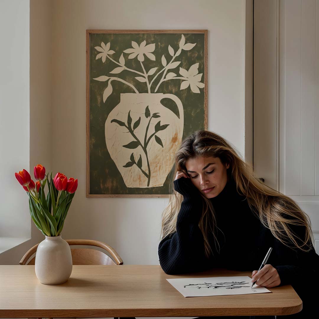 Bloemenvaas – culinaire wandkunst als portret poster