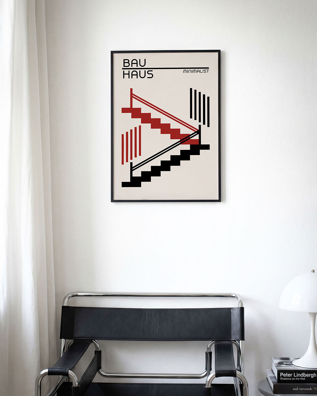 Lijnen en trappen – moderne Bauhaus wandkunst als poster