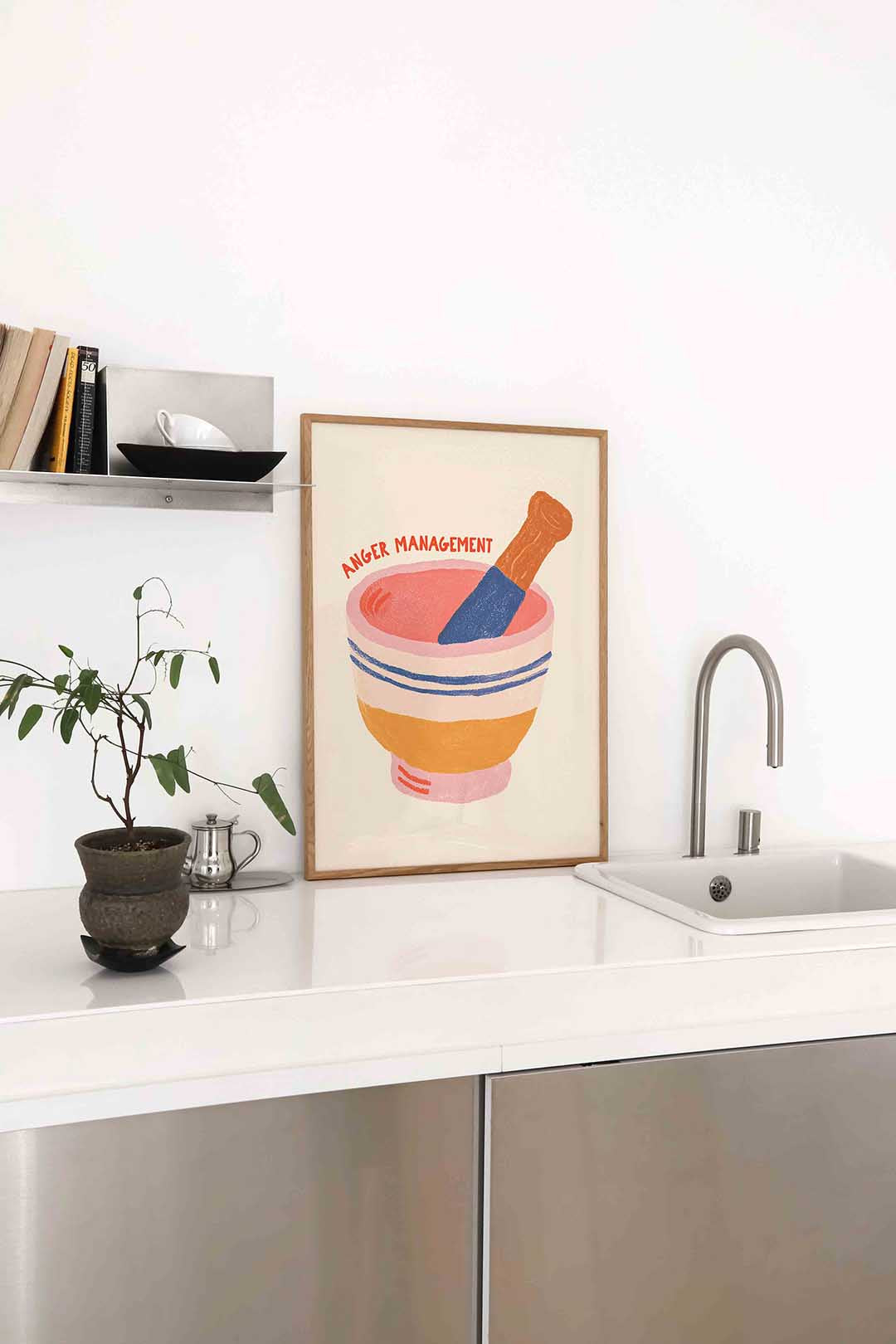 Kom met stamper – staande keuken wanddecoratie van WallArtistic