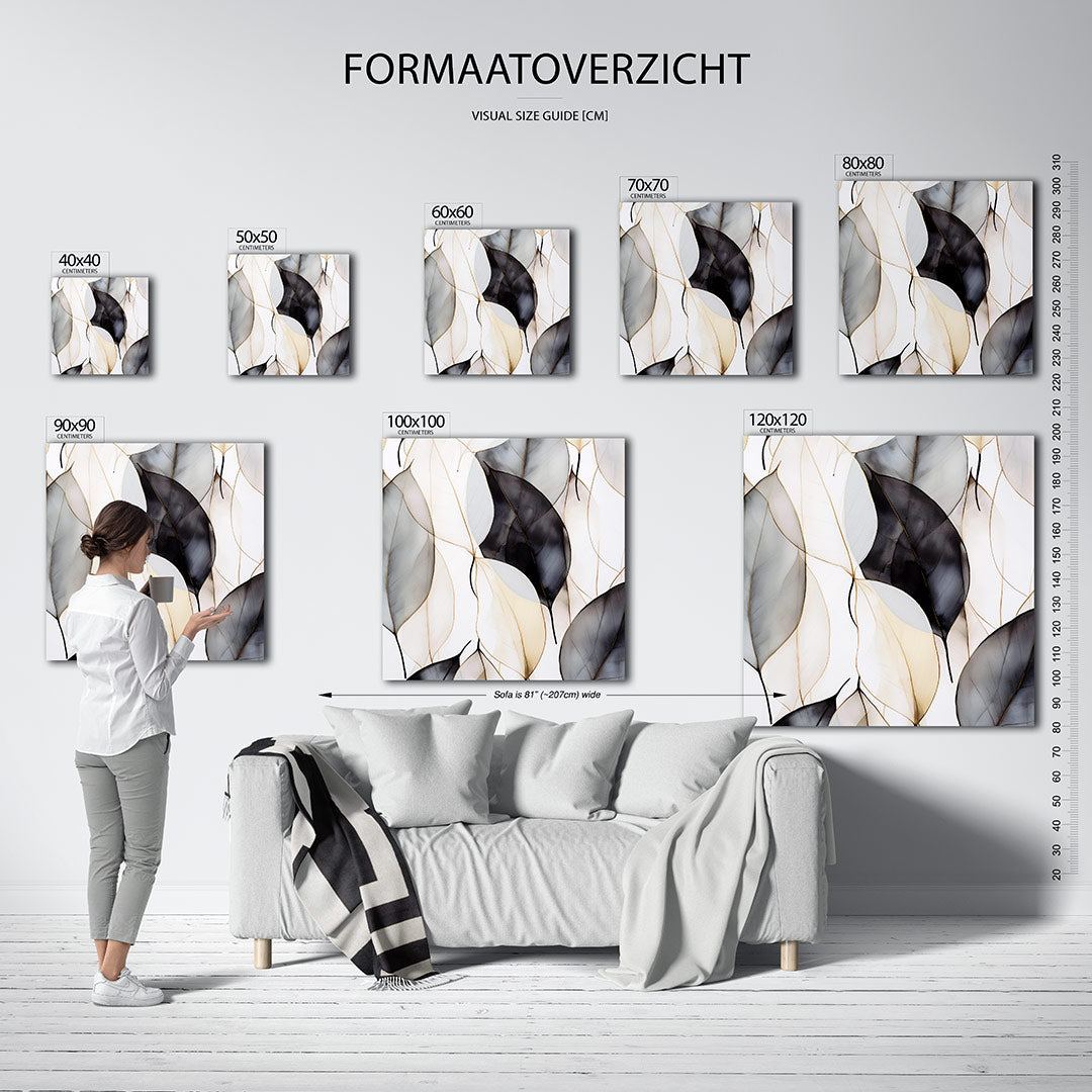 Organische vormen kunstwerk – materiaalweergave – dit werk toont een harmonie van vloeiende lijnen en overlappende vormen. De