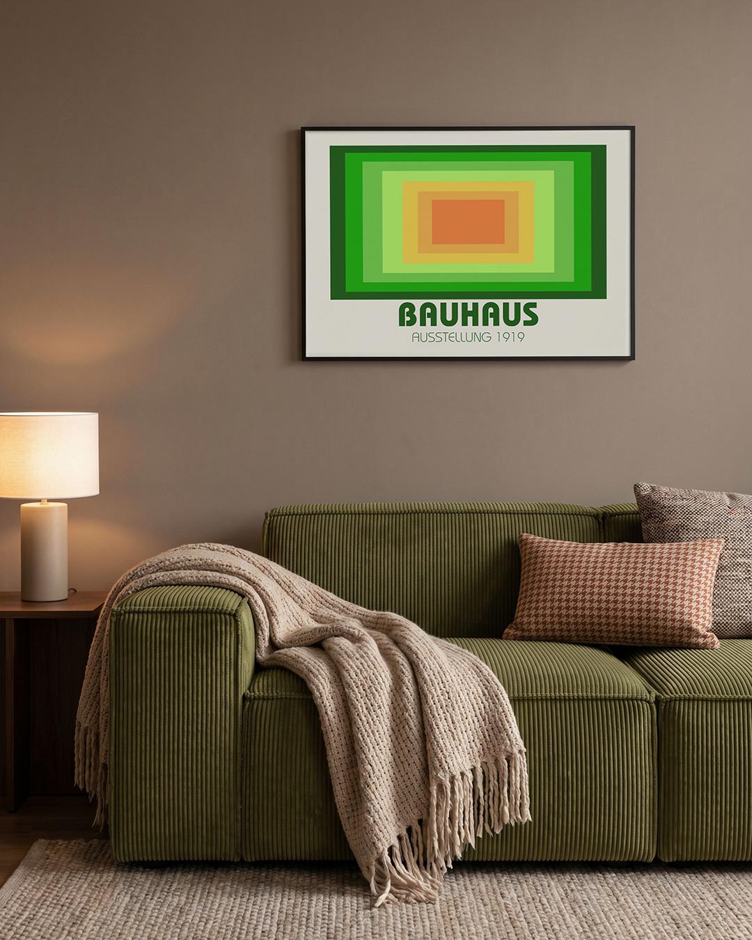 Kleurvlakken ritme – geometrische Bauhaus poster in liggend formaat