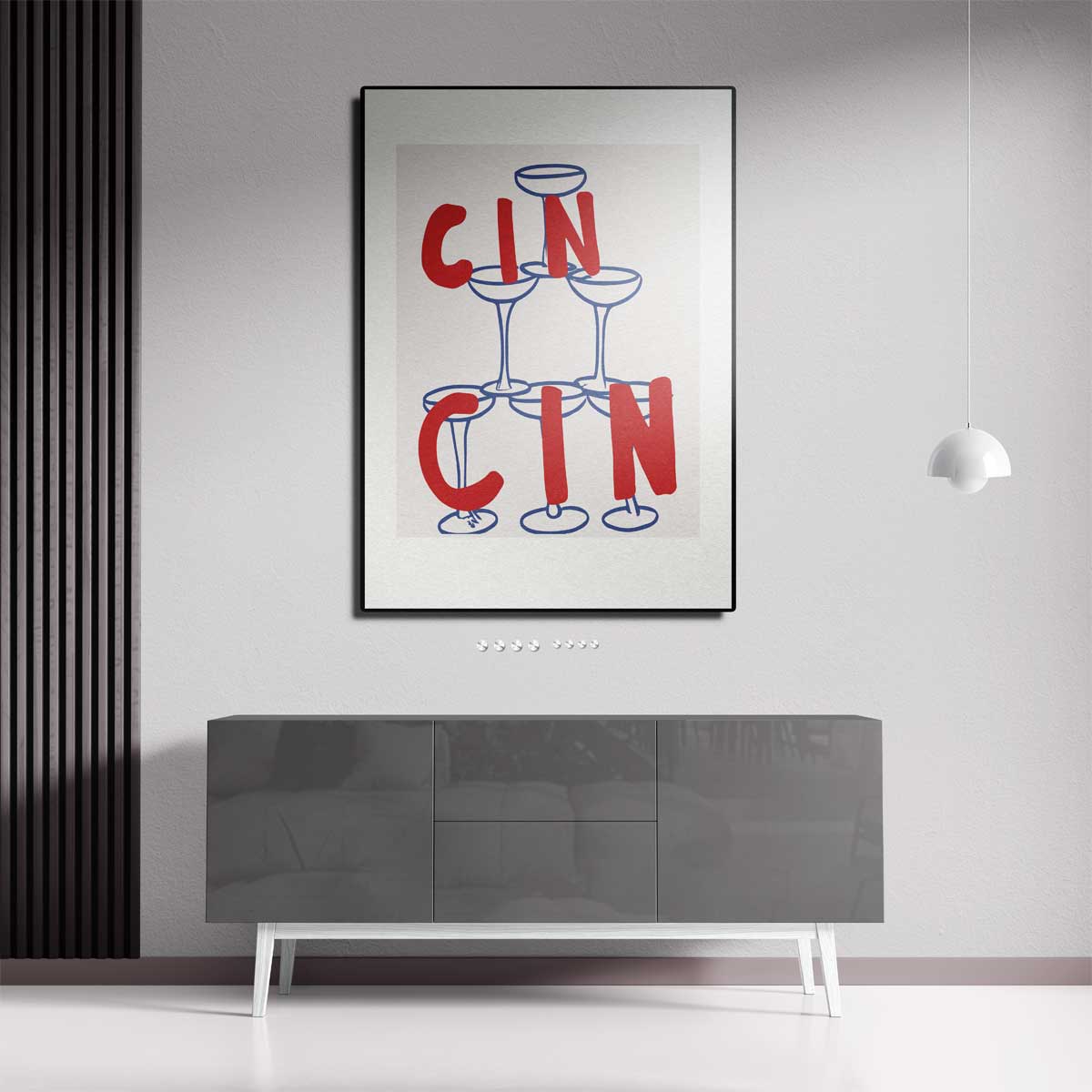 Cin Cin Glazen Toren – staande wandkunst voor woonkamer of interieur