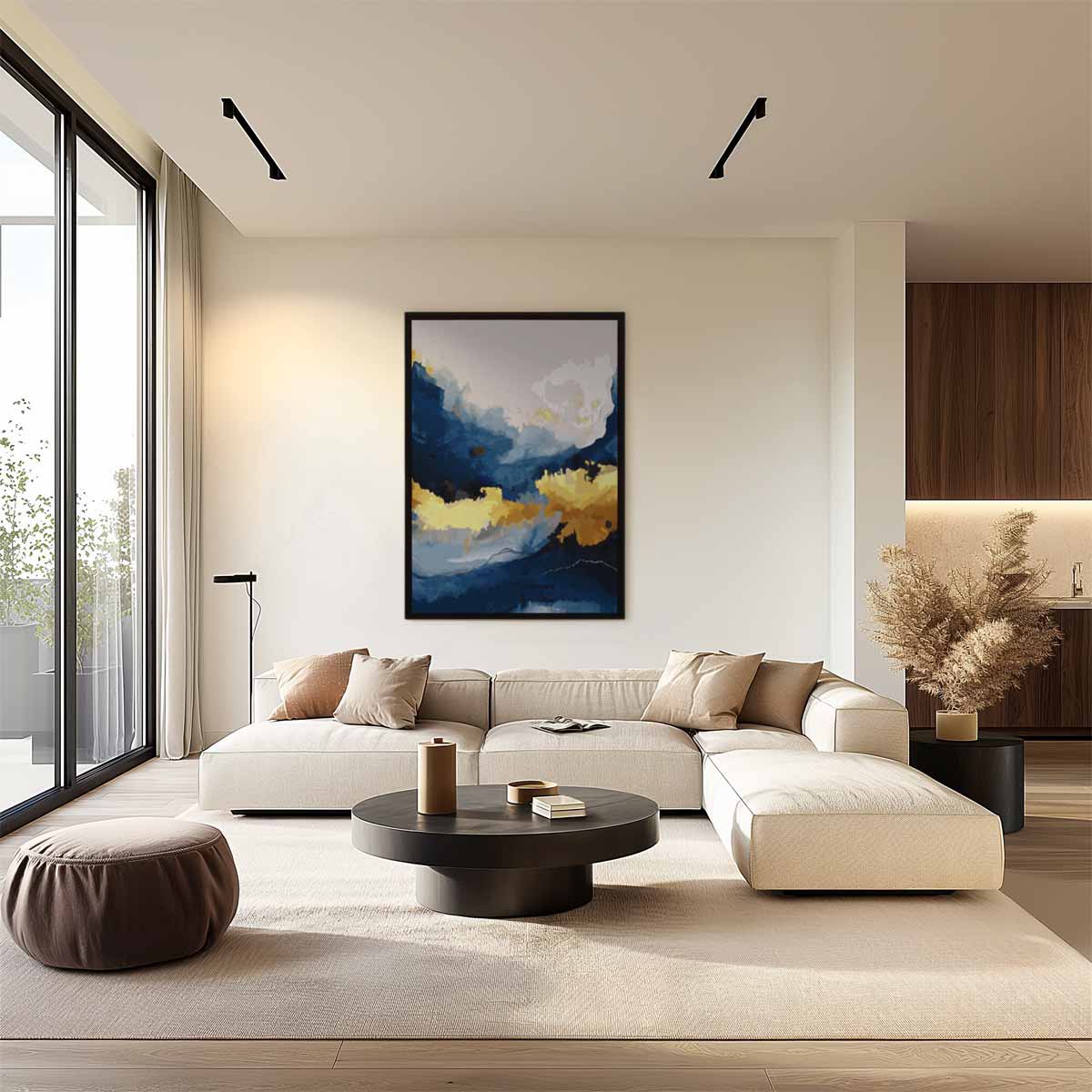 Hemelse Blauwe Dromen – plexiglas wanddecoratie in portret formaat
