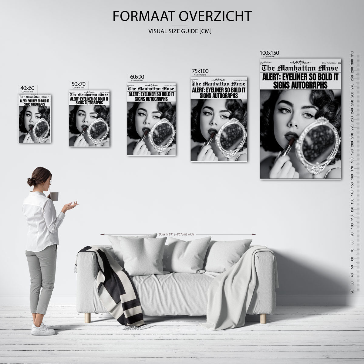 Glamoureuze blik – staand wanddecoratie kunstwerk
