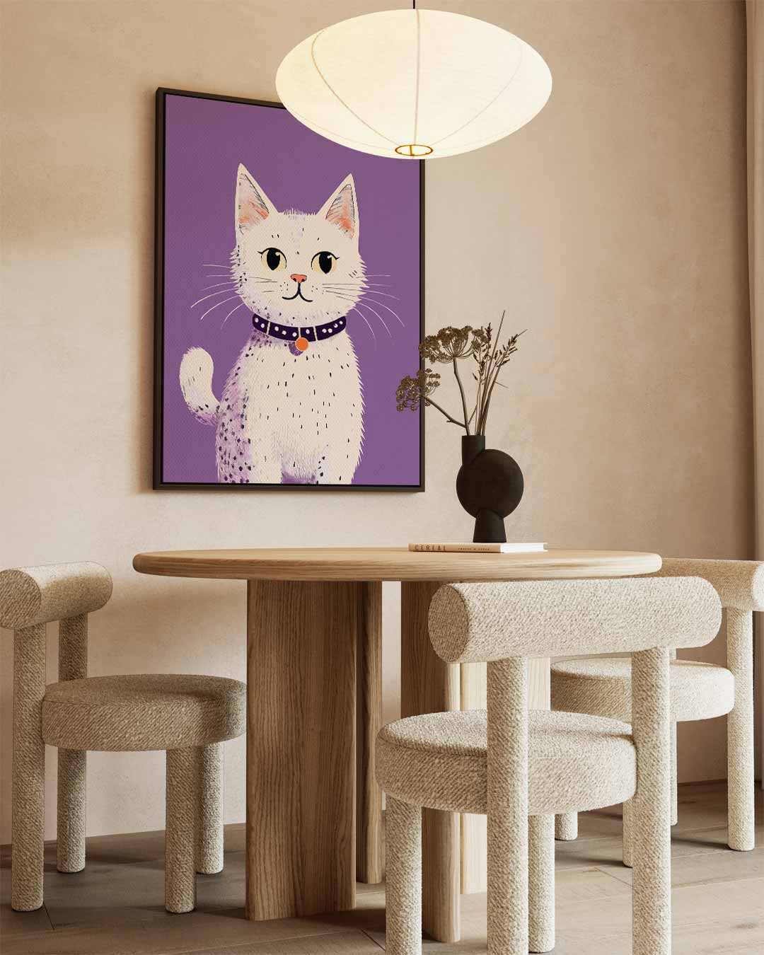 Speelse Kat Illustratie – staand kunstwerk voor modern interieur