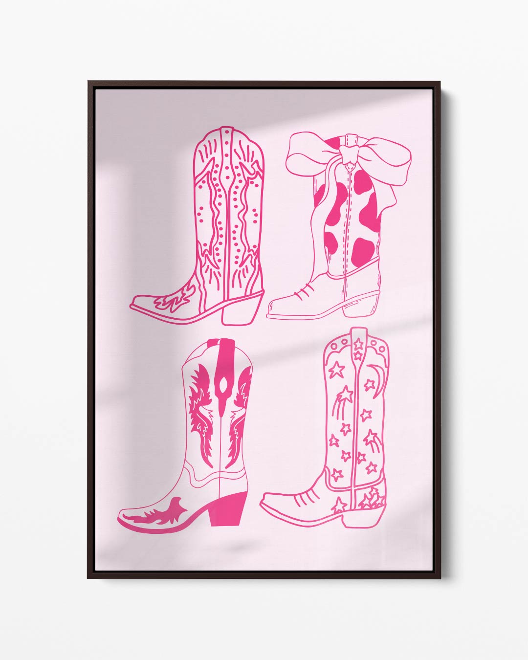 Stoere Cowboyslaarzen Illustratie – portret kunstwerk als wanddecoratie