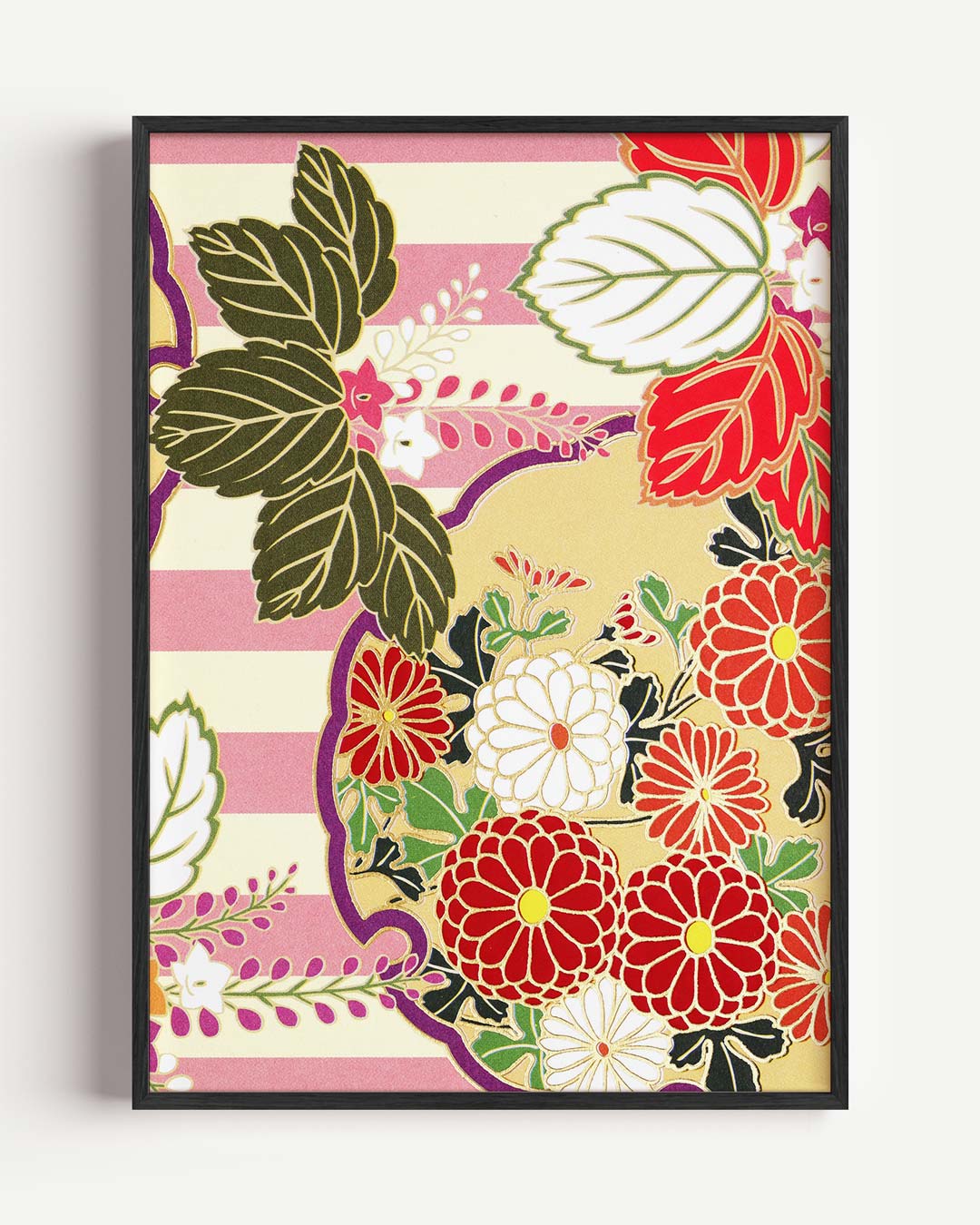 Japanese Floral Kimono – Popart en Streetart portret poster als wanddecoratie