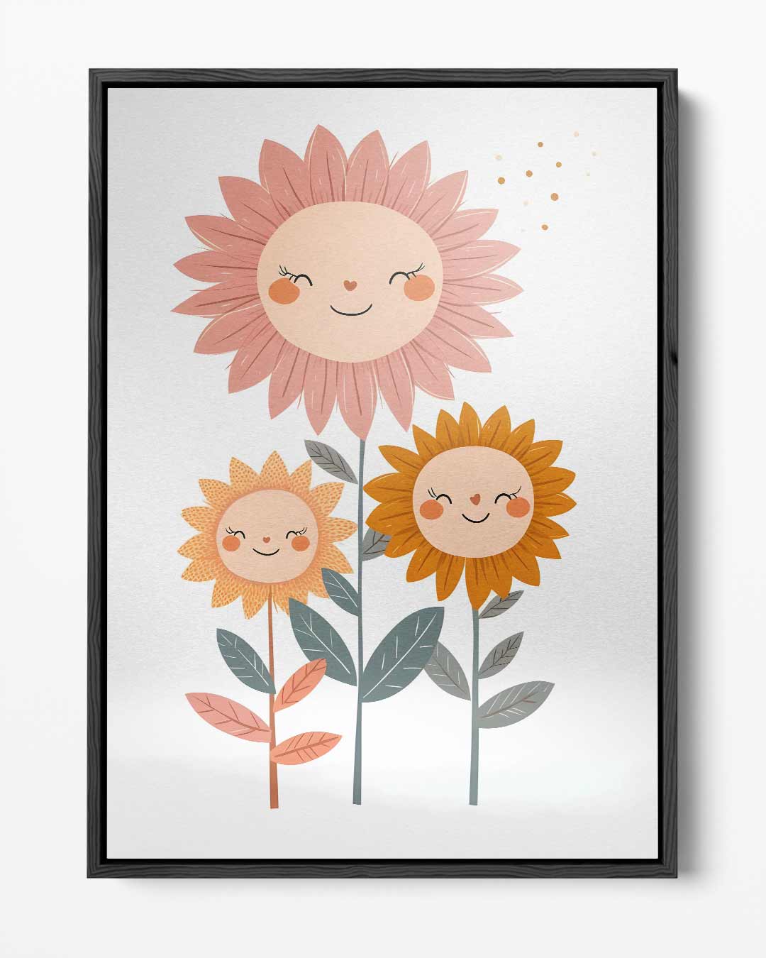 Vrolijke Bloemvriendjes – portret kunstwerk als wanddecoratie